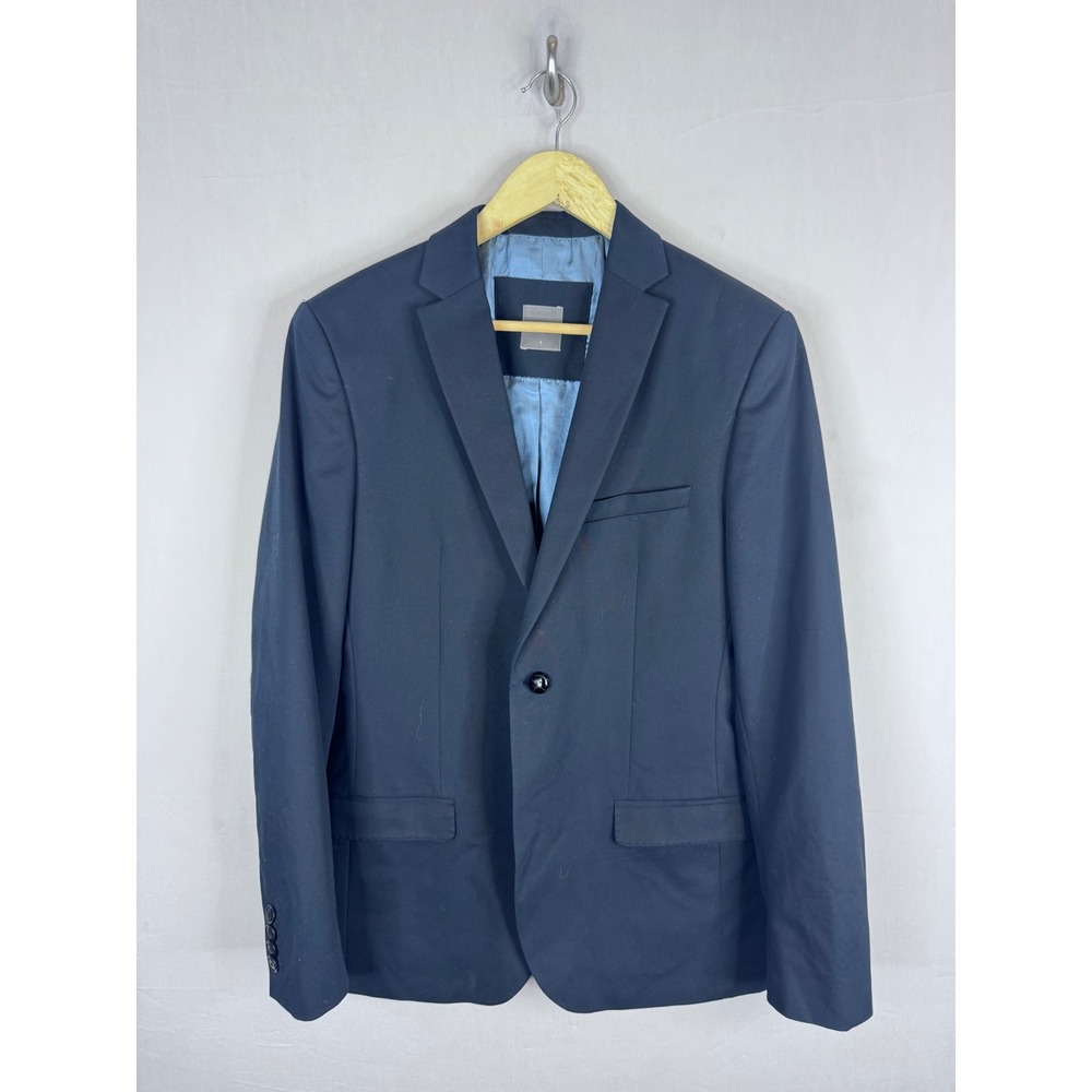 Gsus Sindustries Mens Easy Blazer Navy Blue‎ Cotton Stretch Jacket Size L